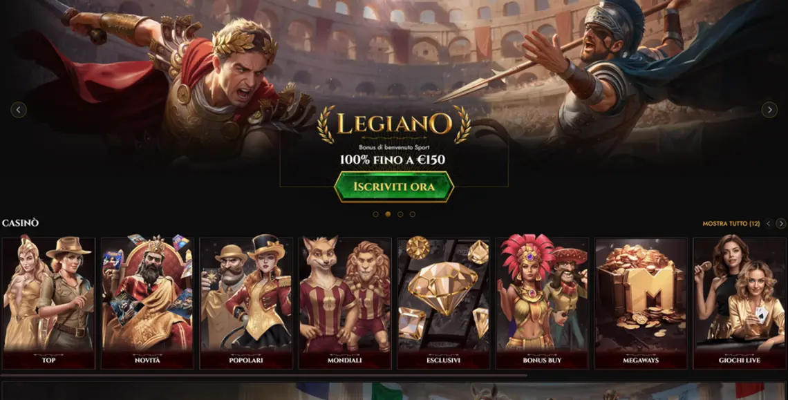 Legiano lobby di gioco