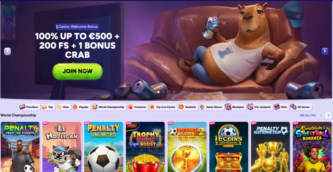 Spinbara lobby di gioco